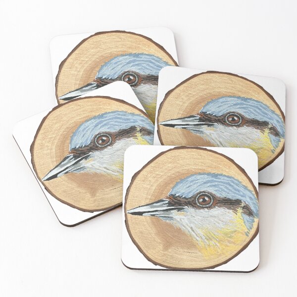 Item preview, Nuthatch Log Painting designed and sold by Royxmaes.