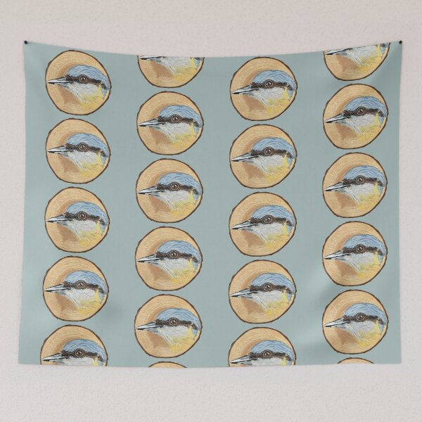 Item preview, Nuthatch Log Painting designed and sold by Royxmaes.