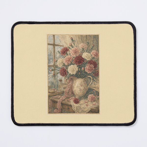 Item preview, Vintage January Birth Flower Carnations – Romantic Cottagecore Floral Art designed and sold by vitriolicapprel.