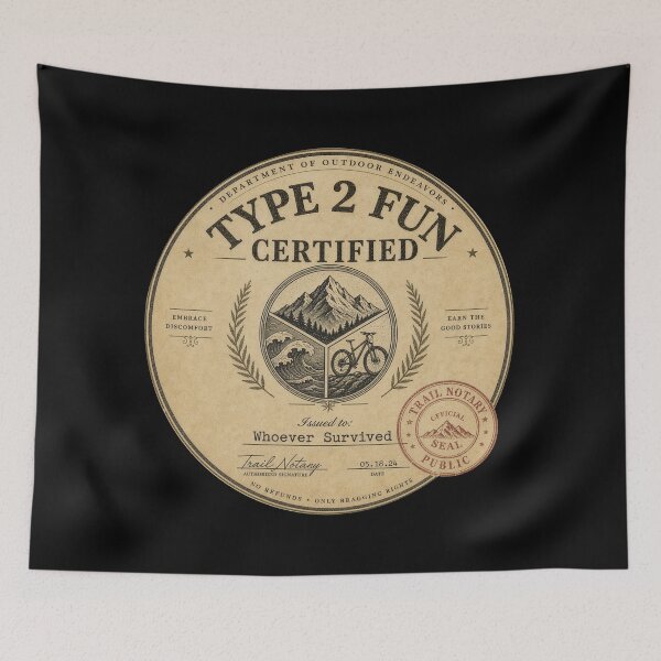 Item preview, Type 2 Fun Certified Funny Outdoor Adventure Badge Tee Sticker Hiker Climber Gift designed and sold by sharifex.