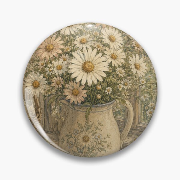 Item preview, Vintage April Birth Flower Daisies – Rainy Cottagecore Botanical Art designed and sold by vitriolicapprel.