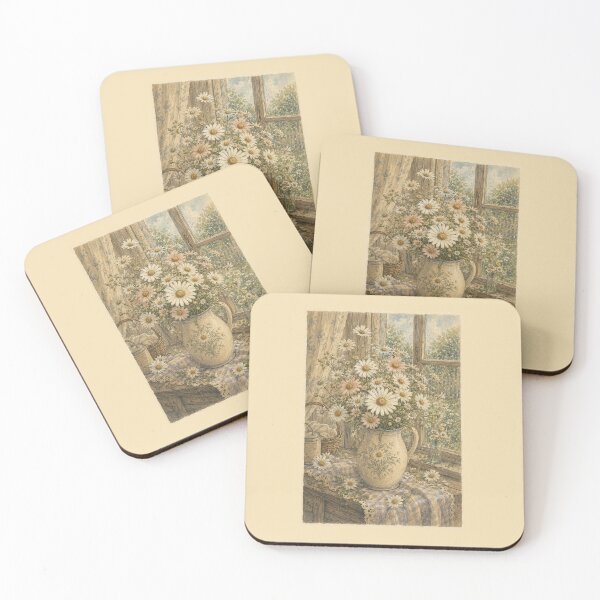Item preview, Vintage April Birth Flower Daisies – Rainy Cottagecore Botanical Art designed and sold by vitriolicapprel.