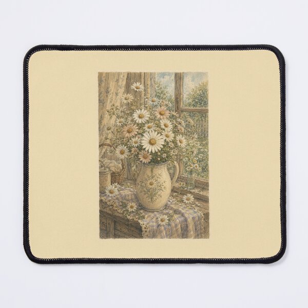 Item preview, Vintage April Birth Flower Daisies – Rainy Cottagecore Botanical Art designed and sold by vitriolicapprel.
