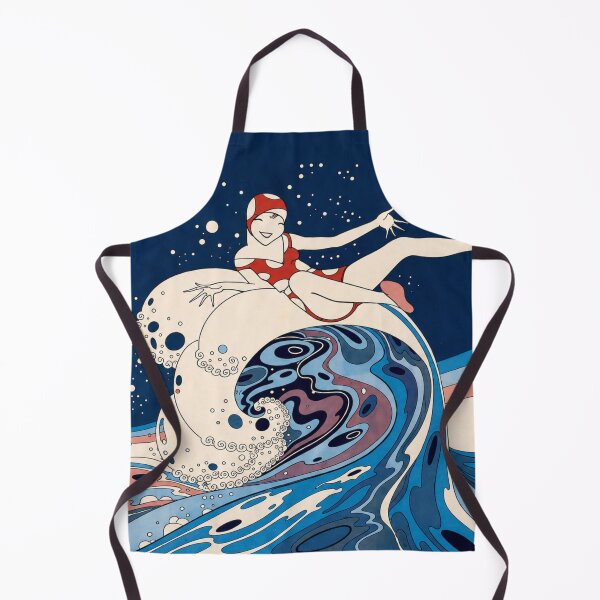 Item preview, Art Deco Illustration Surfing Flapper Woman for Vintage Art Lovers designed and sold by RickE.