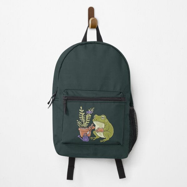 Item preview, Frog Gardener with Fern & Watering Can - Cute Cottagecore Frog Illustration designed and sold by LeshanArt.
