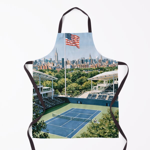 Item preview, New York Tennis Court Watercolor Art designed and sold by Ib1029.