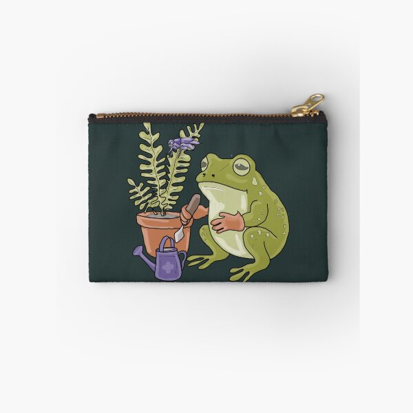 Item preview, Frog Gardener with Fern & Watering Can - Cute Cottagecore Frog Illustration designed and sold by LeshanArt.