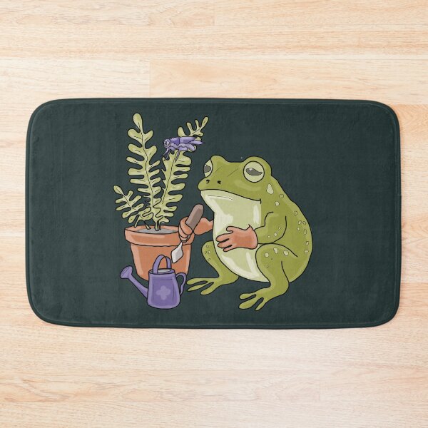 Item preview, Frog Gardener with Fern & Watering Can - Cute Cottagecore Frog Illustration designed and sold by LeshanArt.