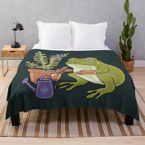 Item preview, Frog Gardener with Fern & Watering Can - Cute Cottagecore Frog Illustration designed and sold by LeshanArt.