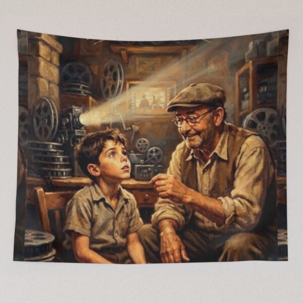 Item preview, Cinema Paradiso Nostalgic Drama Fine Art Tribute designed and sold by Art's Diner.