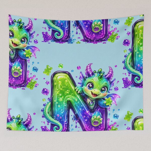 Item preview,  Letter N Kawaii Jelly Alphabet | Cute Gummy Nectar Drop Mascot Sticker designed and sold by VectorJoy.