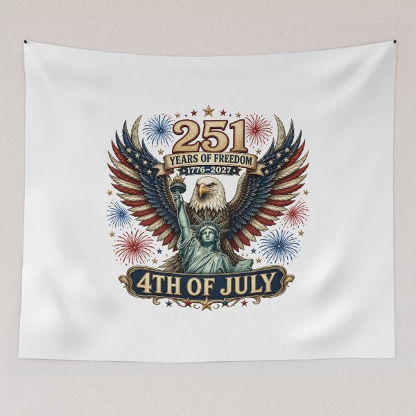 Item preview, 251st Anniversary of the USA - 251 Years of Freedom with Eagle and Statue of Liberty designed and sold by Collins Design.