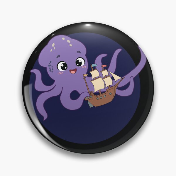 Item preview, Cute Cartoon Kraken Playing with Ship Shirt | Funny Sea Monster & Ocean Lover designed and sold by Hallowed Artistry.