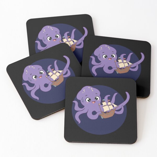 Item preview, Cute Cartoon Kraken Playing with Ship Shirt | Funny Sea Monster & Ocean Lover designed and sold by Hallowed Artistry.
