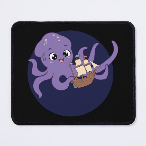 Item preview, Cute Cartoon Kraken Playing with Ship Shirt | Funny Sea Monster & Ocean Lover designed and sold by Hallowed Artistry.