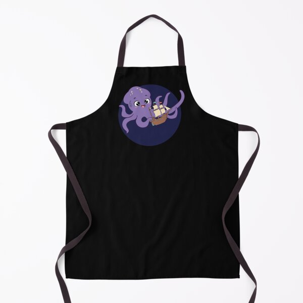 Item preview, Cute Cartoon Kraken Playing with Ship Shirt | Funny Sea Monster & Ocean Lover designed and sold by Hallowed Artistry.