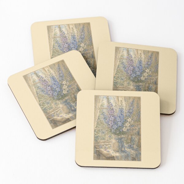 Item preview, Vintage July Birth Flower Larkspur – Blue Cottagecore Botanical Art designed and sold by vitriolicapprel.