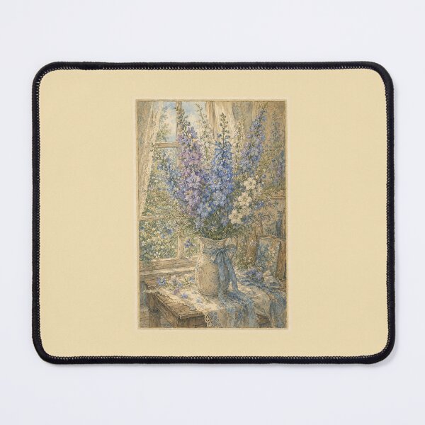 Item preview, Vintage July Birth Flower Larkspur – Blue Cottagecore Botanical Art designed and sold by vitriolicapprel.
