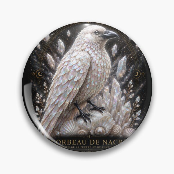 Item preview, Mother-of-pearl crow with iridescent reflections designed and sold by Axokris.