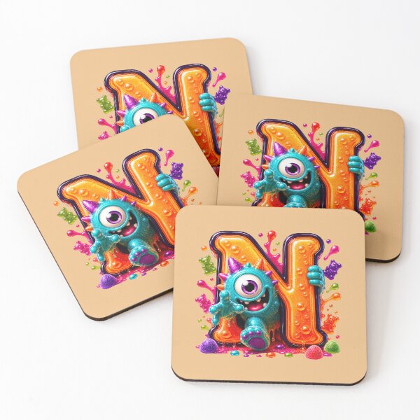 Item preview, Letter N Kawaii Jelly Alphabet | Cute Gummy Nectar Drop Mascot Sticker designed and sold by VectorJoy.