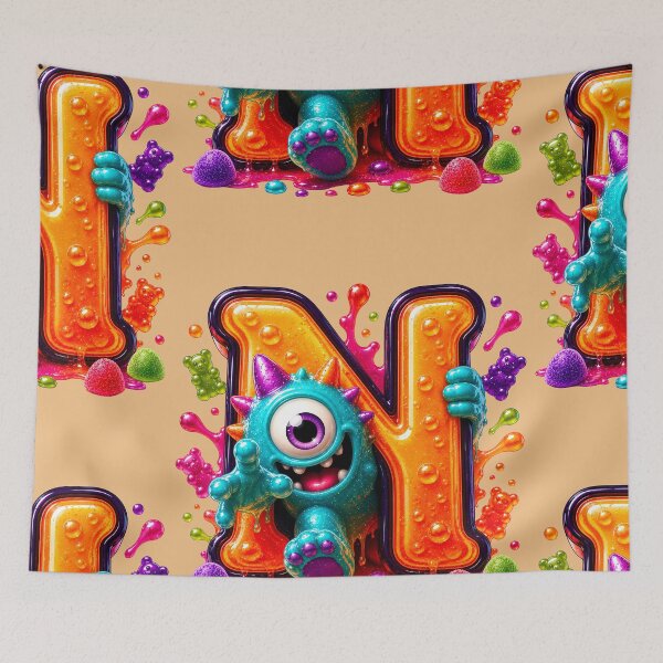 Item preview, Letter N Kawaii Jelly Alphabet | Cute Gummy Nectar Drop Mascot Sticker designed and sold by VectorJoy.