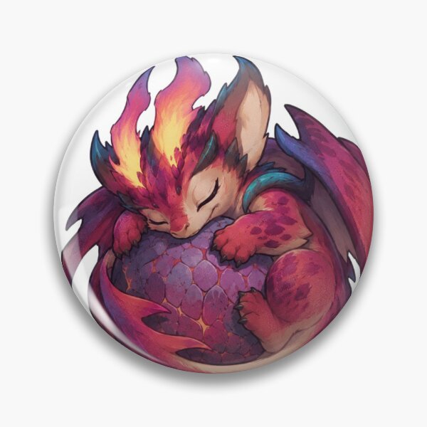 Item preview, Smolder League Cute Sleeping Baby Dragon Huddled with Egg Fantasy Art designed and sold by Mypixieart.