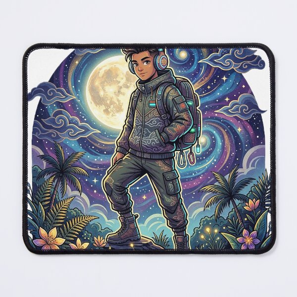 Item preview, Celestial Night Explorer with Cosmic Streetwear Illustration designed and sold by cannsuh.
