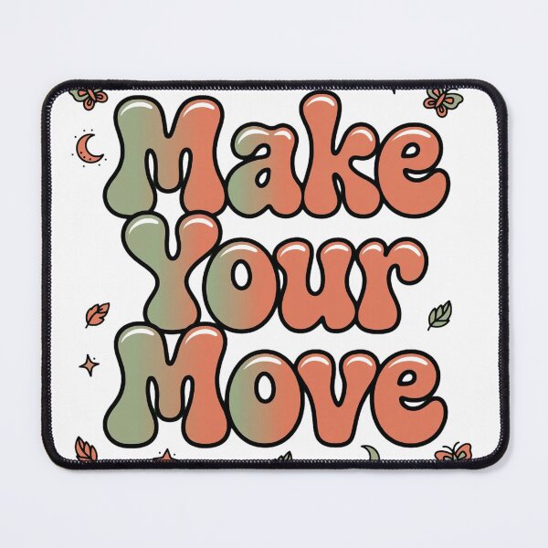 Item preview, Make Your Move Sage Green Terracotta Butterfly Moon Retro Quote designed and sold by AuraVibesArts .