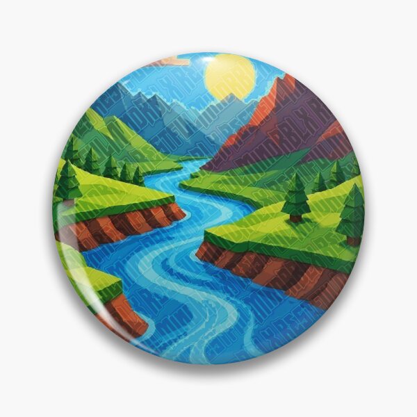 Item preview, Winding River Mountain Sunset Design designed and sold by RestfulMindRBLX.