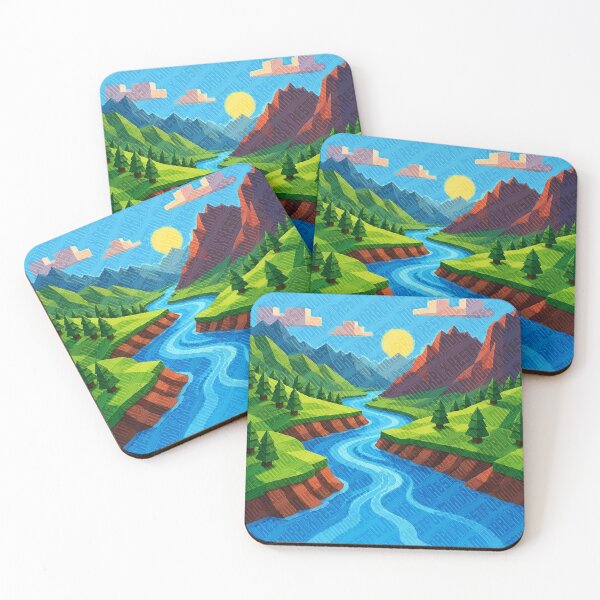 Item preview, Winding River Mountain Sunset Design designed and sold by RestfulMindRBLX.