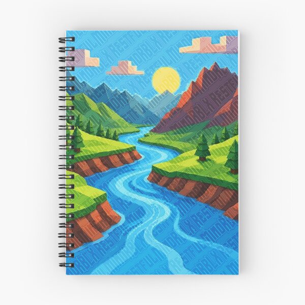 Item preview, Winding River Mountain Sunset Design designed and sold by RestfulMindRBLX.