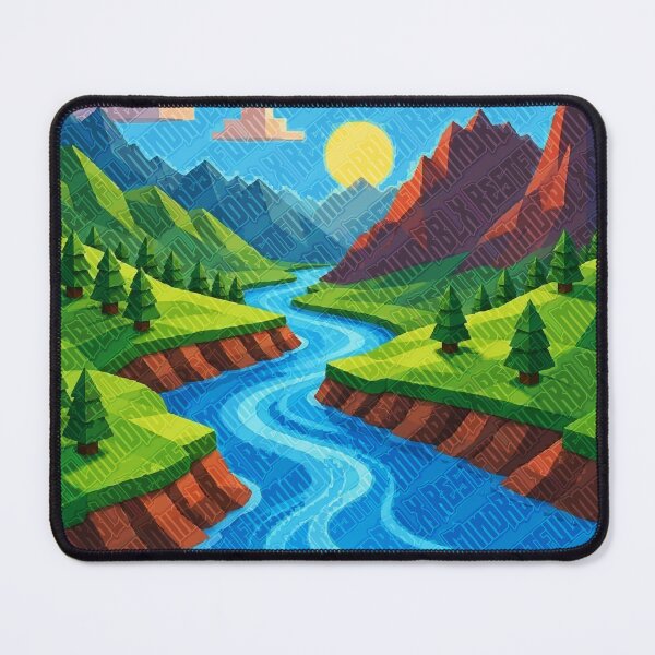 Item preview, Winding River Mountain Sunset Design designed and sold by RestfulMindRBLX.
