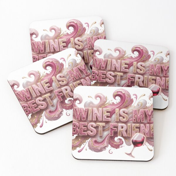 Item preview, Cool WINE IS MY BEST FRIEND 3D Text Art designed and sold by dazzlemakers.