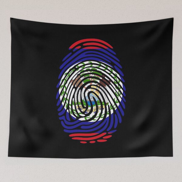 Item preview, Belize Flag Fingerprint Identity | Belizean DNA Heritage Graphic designed and sold by NTGUILTY.