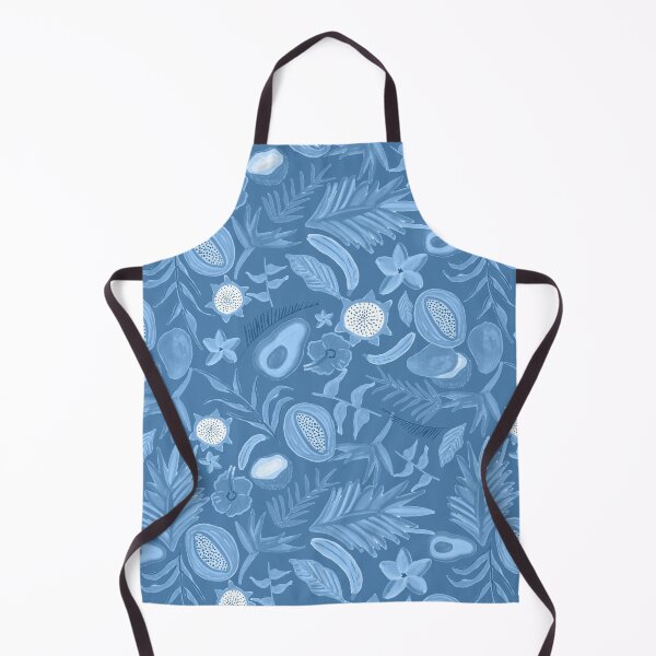 Item preview, Monochromatic Tropical Botanical Pattern in Blue designed and sold by ElizabethCoelho.