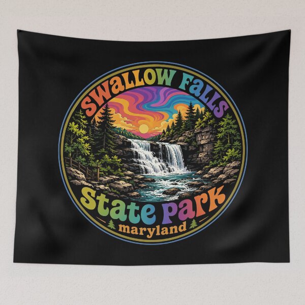 Item preview, Swallow Falls State Park Maryland Trippy Art Travel designed and sold by TomFrontierArt.
