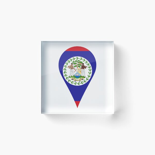 Item preview, Belize Flag Location Pin Map Marker | Belizean Destination GPS Icon designed and sold by NTGUILTY.
