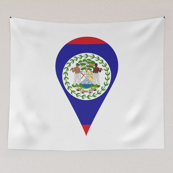Item preview, Belize Flag Location Pin Map Marker | Belizean Destination GPS Icon designed and sold by NTGUILTY.