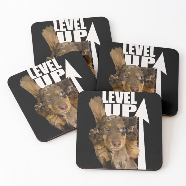 Item preview, Brown Level Up Dachshund Puppy Dog designed and sold by Just-Arts-4U.