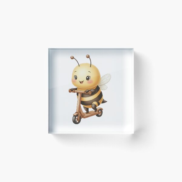 Item preview, Cute Bee Riding a Wooden Scooter designed and sold by debbiedoodarday.