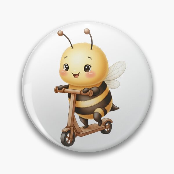 Item preview, Cute Bee Riding a Wooden Scooter designed and sold by debbiedoodarday.