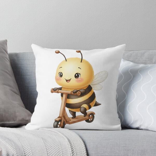 Item preview, Cute Bee Riding a Wooden Scooter designed and sold by debbiedoodarday.