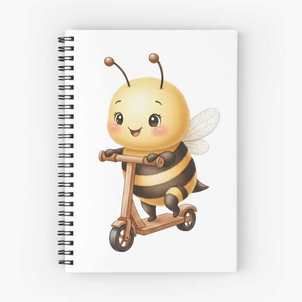 Item preview, Cute Bee Riding a Wooden Scooter designed and sold by debbiedoodarday.