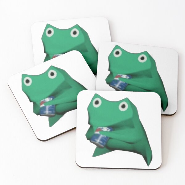 Item preview, Low Poly Frog Drinking Soda - Retro 3D Meme Graphic designed and sold by Kromatik.