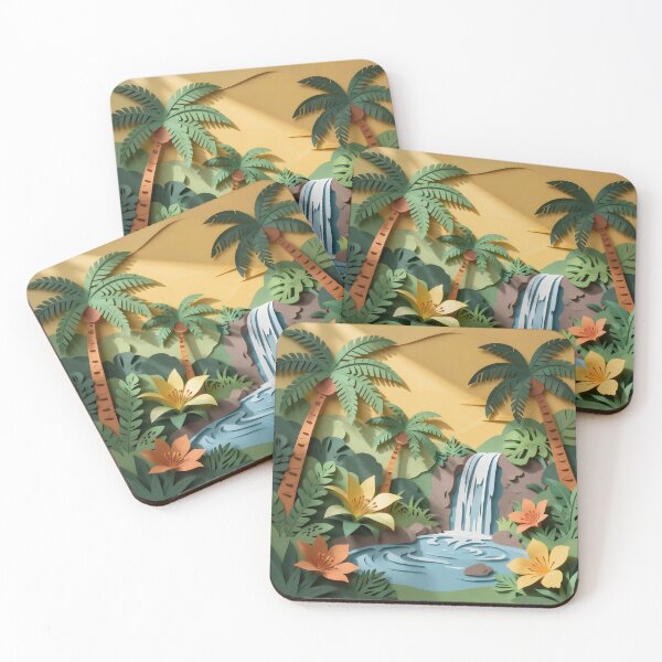 Item preview, Tropical Paradise in Paper Layers designed and sold by PawPrintedArt.