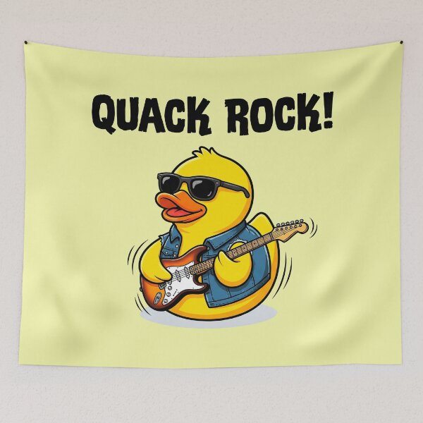 Item preview, Quack Rock Rockstar Duck with Guitar designed and sold by ThreadRiotTees.