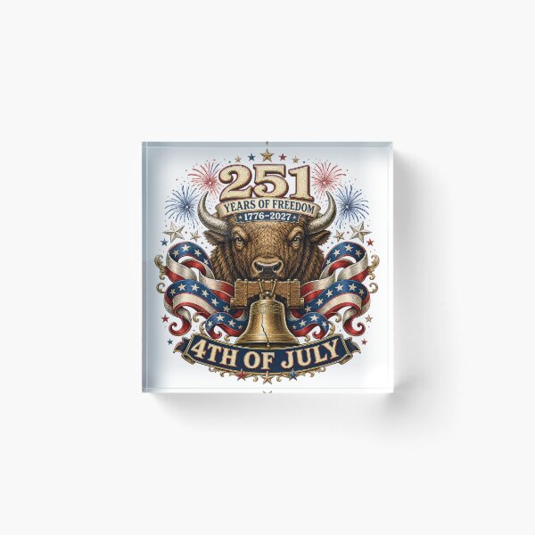 Item preview, 251st Anniversary of the USA - American Bison – 251 Years of Freedom designed and sold by Collins Design.