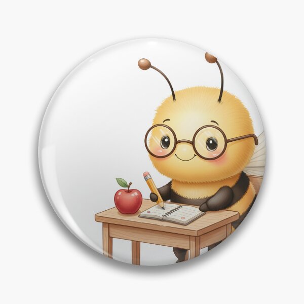 Item preview, Cute Back-to-School Bee Studying at a Desk designed and sold by debbiedoodarday.