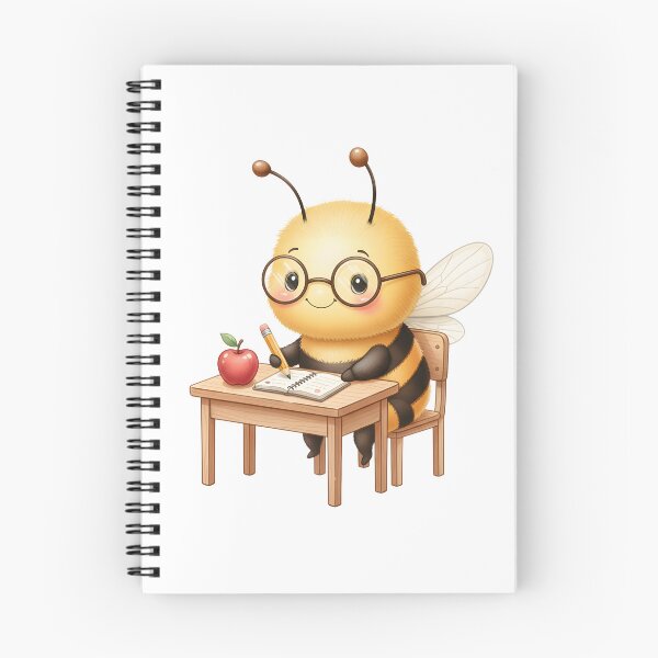 Item preview, Cute Back-to-School Bee Studying at a Desk designed and sold by debbiedoodarday.