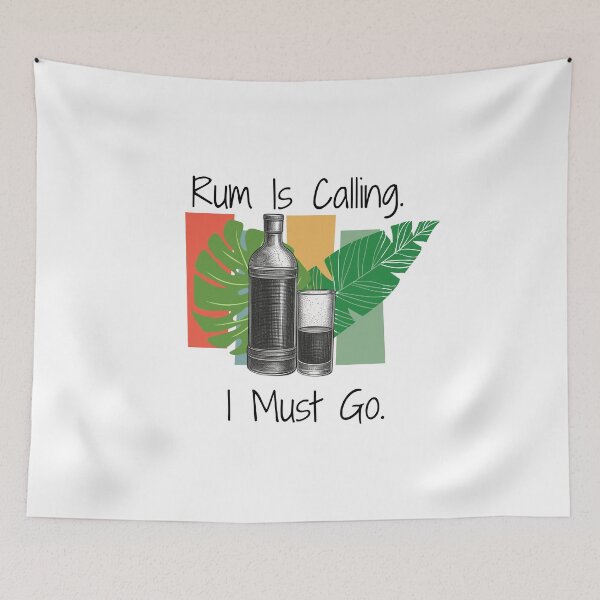 Item preview, Rum Is Calling I Must Go | Funny Rum Lover Tropical Cocktail Shirt designed and sold by luckyhue.
